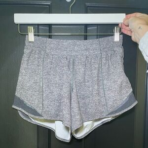 Heathered Gray Lululemon Hotty Hot Low Rise 4” Short